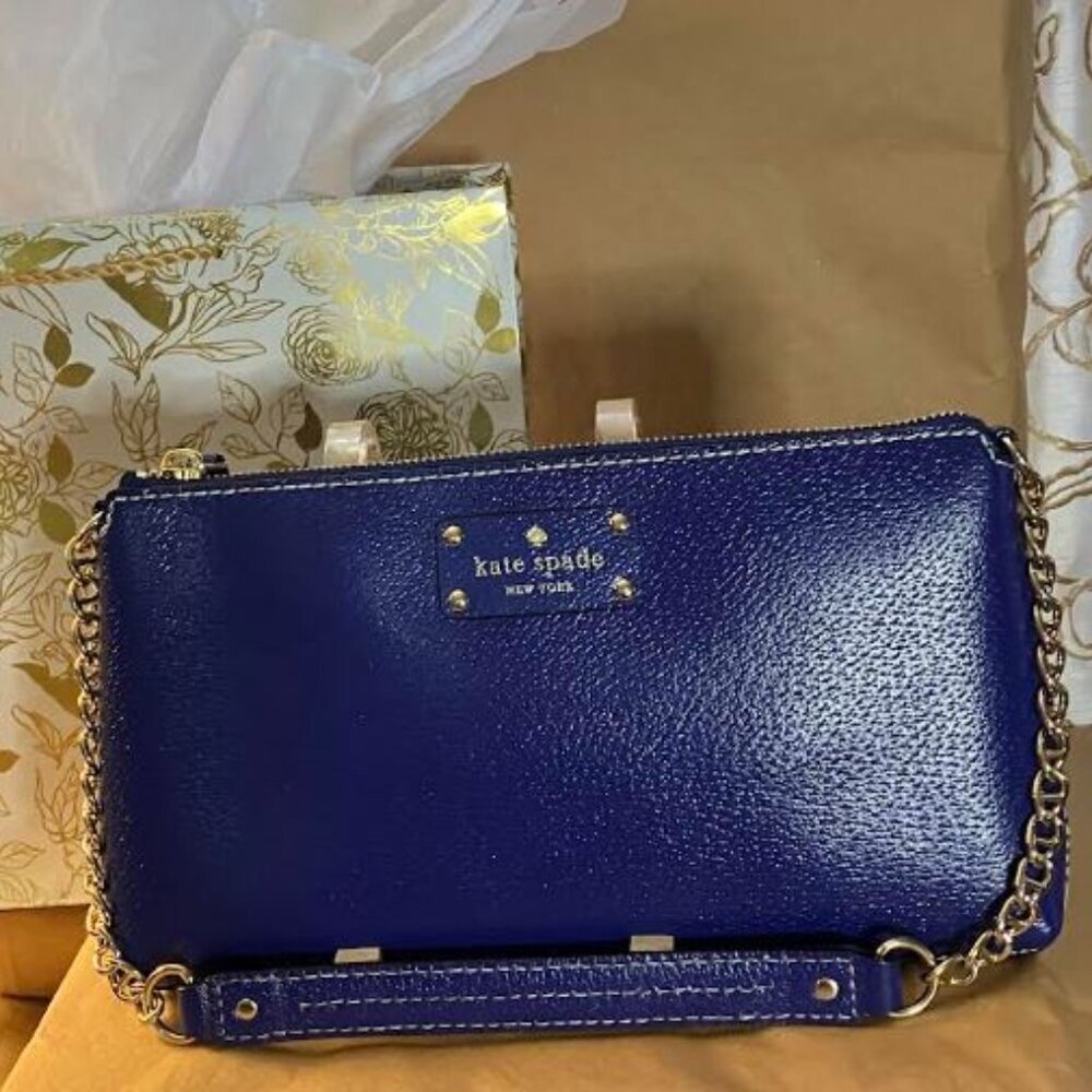 Kate Spade Wellesely Byrd Leather Handbag NWOT in Omega Blue - Picture 1 of 9